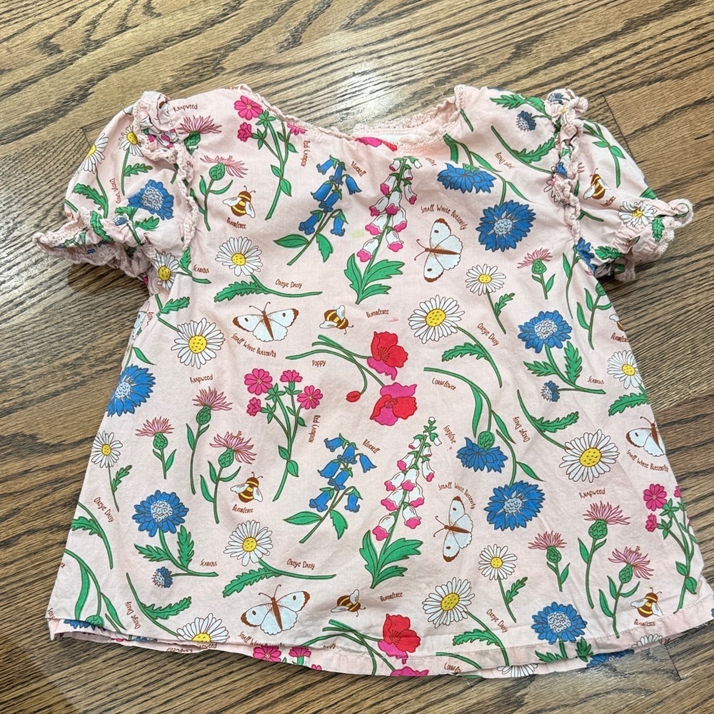 Mini Boden Girls Floral Print Spring Top Size 6/7